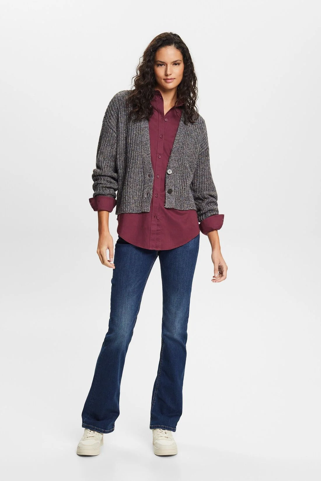 ESPRIT - Multicolor ribbed knit cardigan ESPRIT - Multicolor ribbed knit cardigan