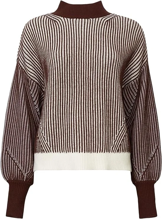 ESPRIT - Ribbed knit stand-up sweater ESPRIT - Ribbed knit stand-up sweater
