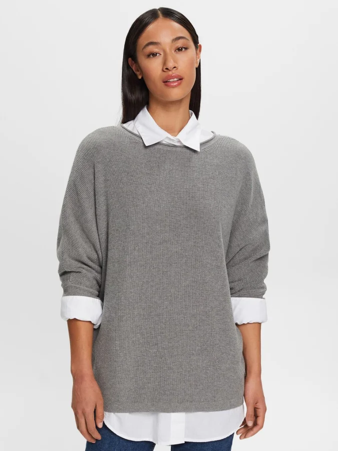 ESPRIT - Batwing Rib-Knit...