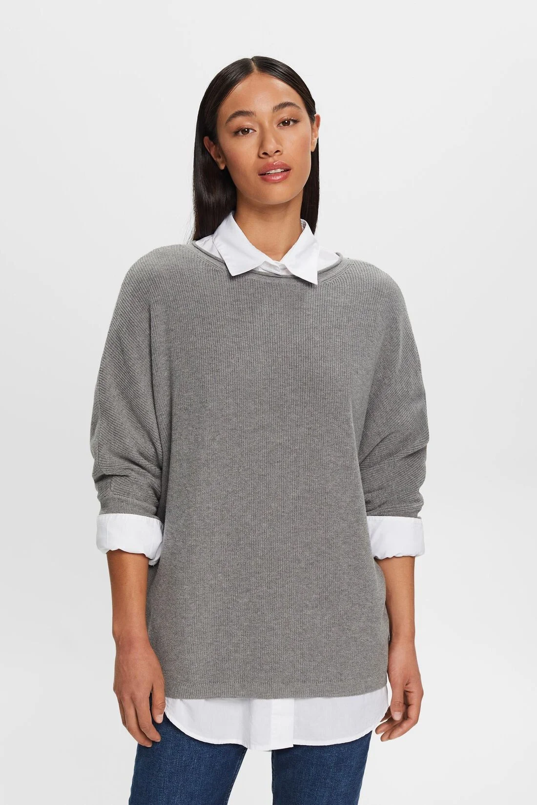 ESPRIT - Batwing Rib-Knit Sweater ESPRIT - Batwing Rib-Knit Sweater