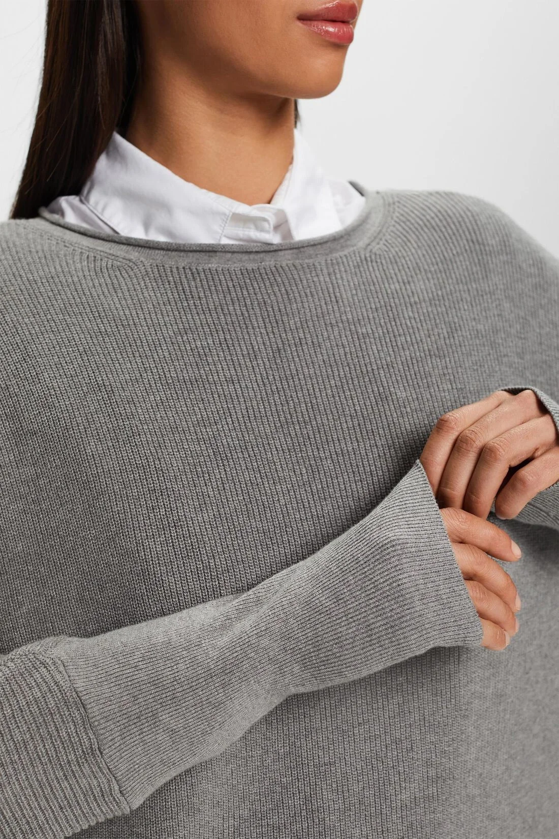 ESPRIT - Batwing Rib-Knit Sweater ESPRIT - Batwing Rib-Knit Sweater