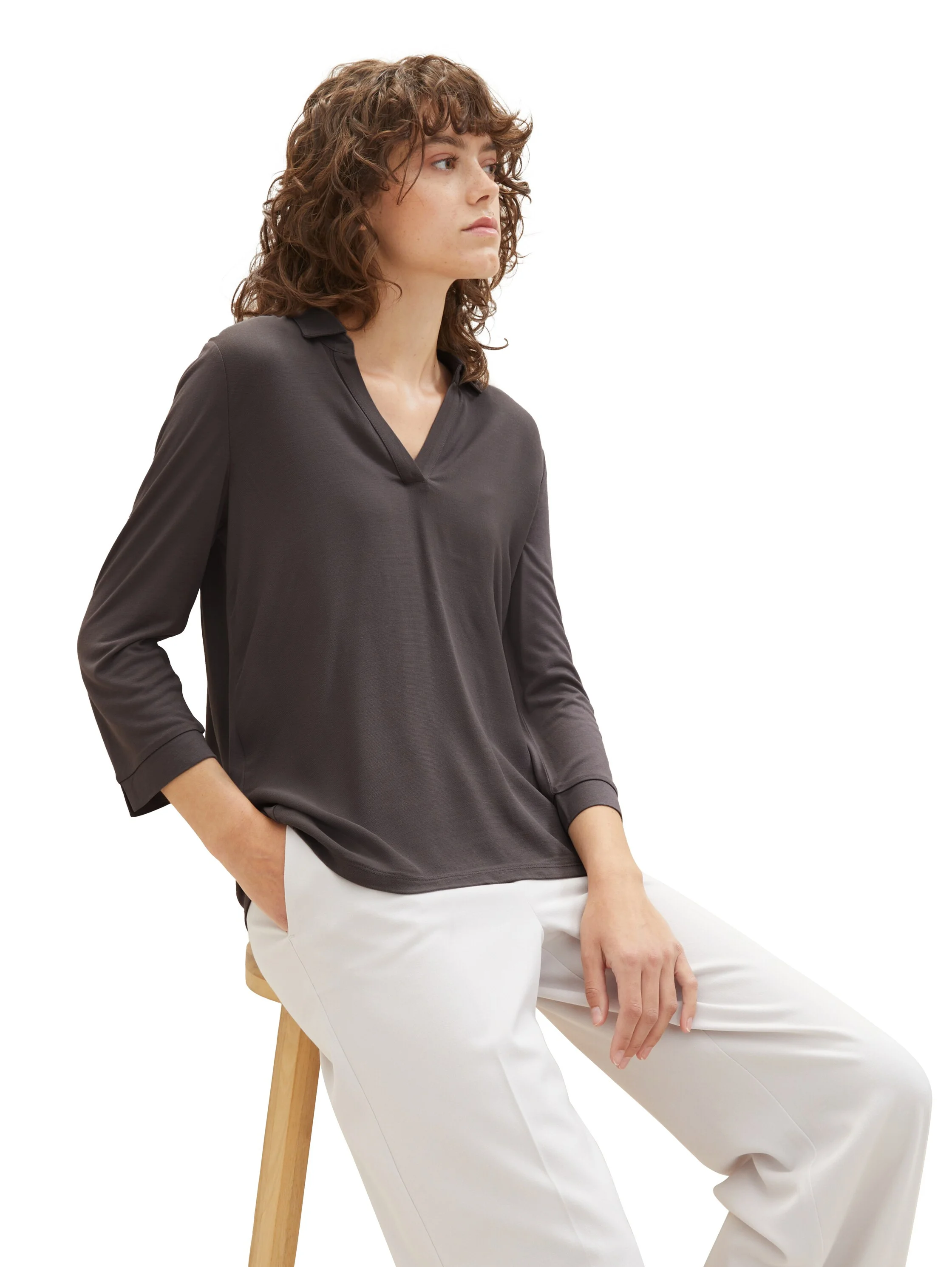 Tom Tailor - T-Shirt Fabric Mix Blouse Tom Tailor - T-Shirt Fabric Mix Blouse