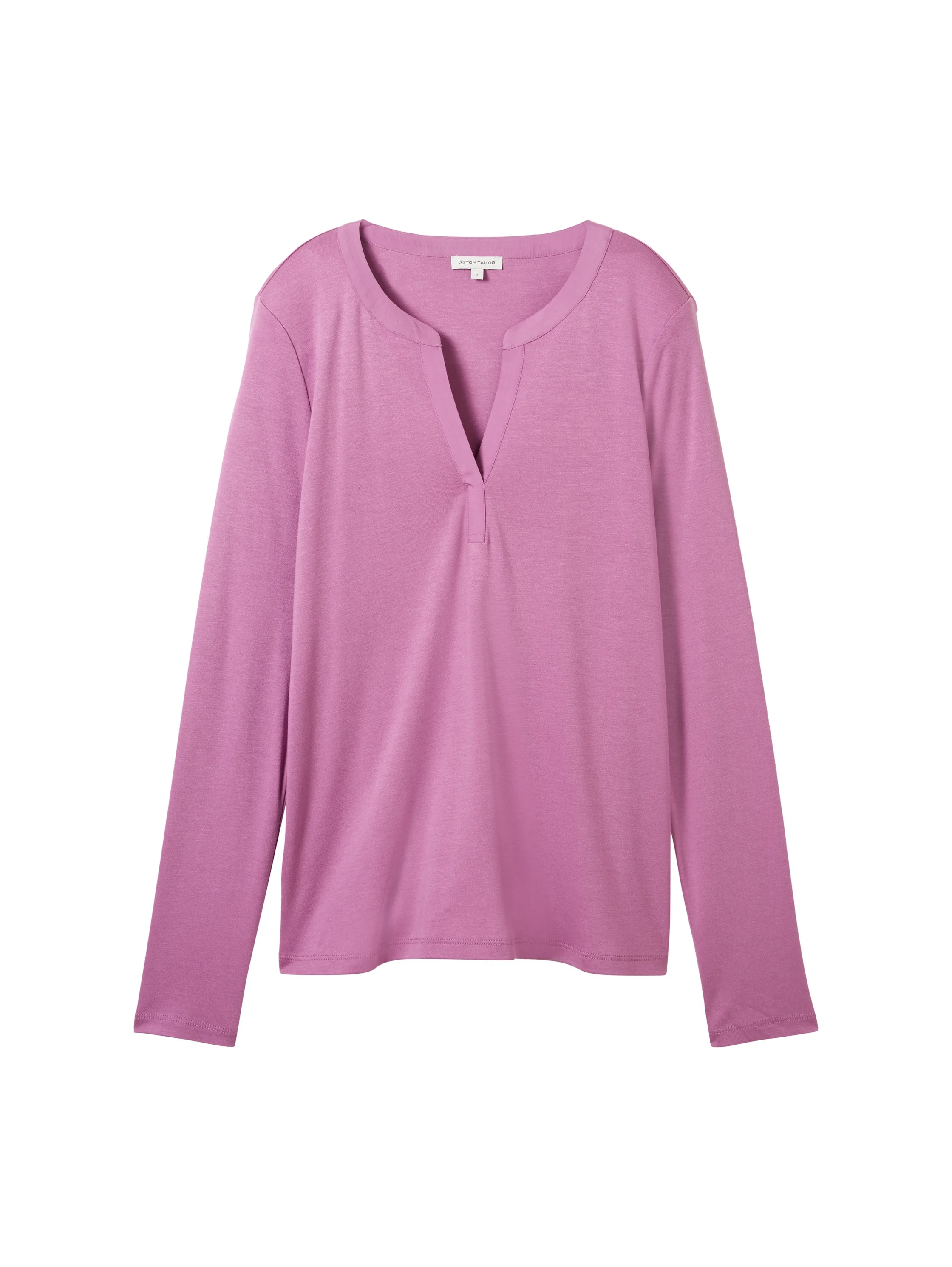 Tom Tailor - T-Shirt Henley Fabric Mix Tom Tailor - T-Shirt Henley Fabric Mix