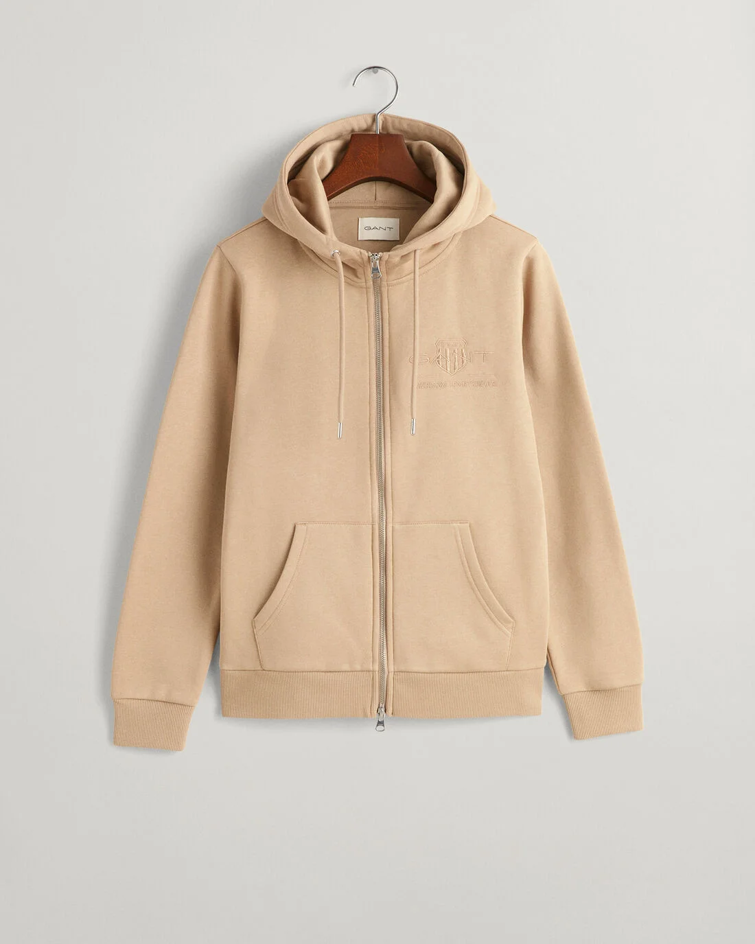 Gant - REG TONAL SHIELD ZIP HOODIE Gant - REG TONAL SHIELD ZIP HOODIE
