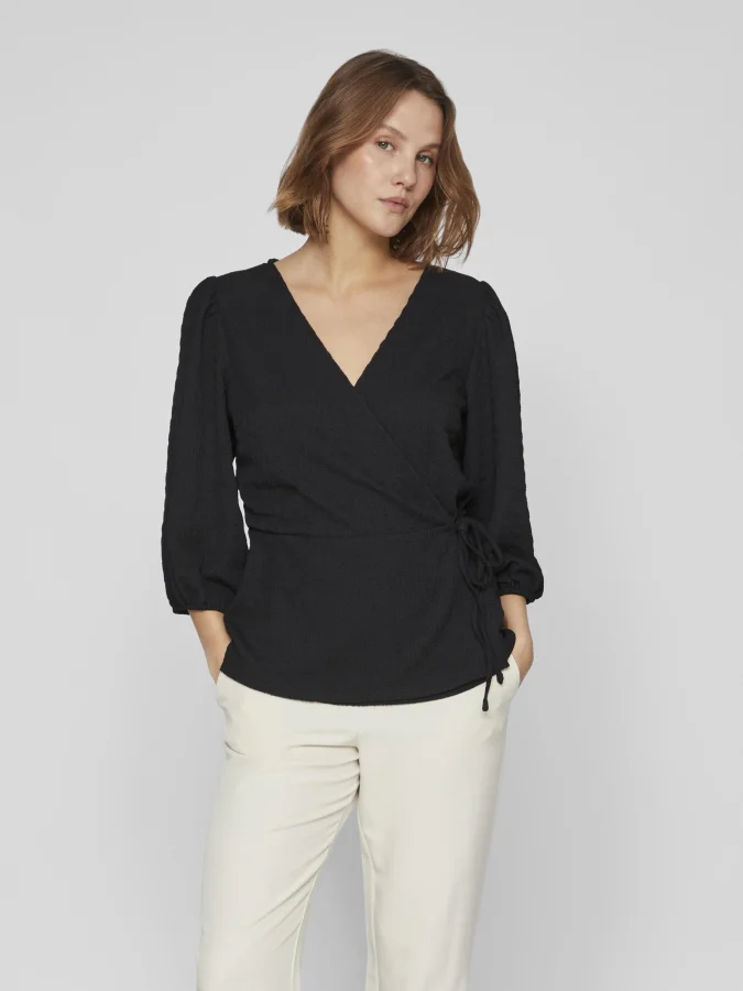 VILA - VIZELIN 3/4 WRAP TOP/PB 2
