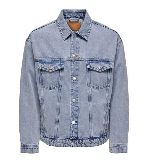 ONLY & SONS - ONSRICK LIGHT BLEACHED 6723 DENIM JACKET Size L ONLY & SONS - ONSRICK LIGHT BLEACHED 6723 DENIM JACKET Size L