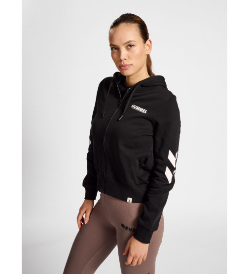 hummel LEGACY WOMAN CROPPED HOODIE - BLACK