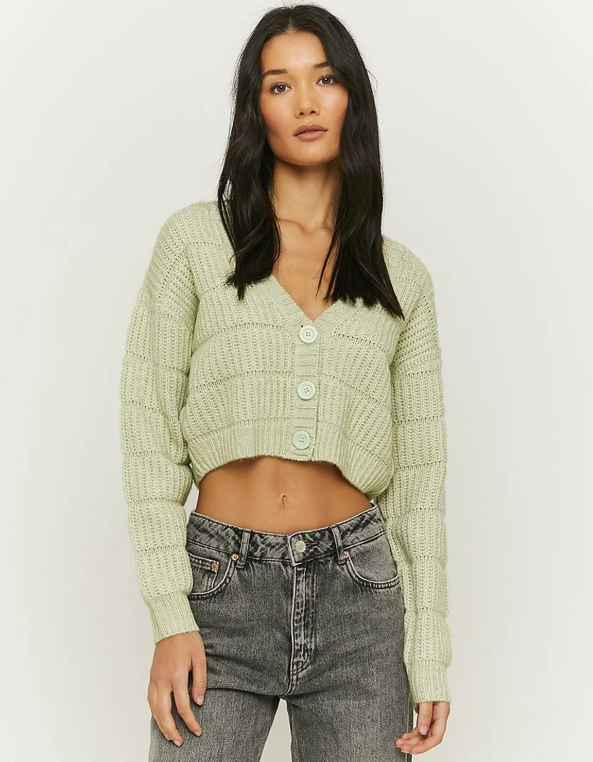 Tally Weijl - KNIT CROPPED CARDIGAN Tally Weijl - KNIT CROPPED CARDIGAN