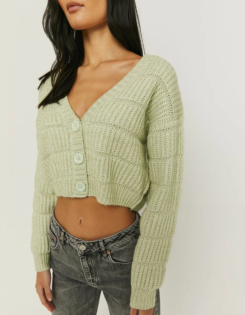 Tally Weijl - KNIT CROPPED CARDIGAN Tally Weijl - KNIT CROPPED CARDIGAN