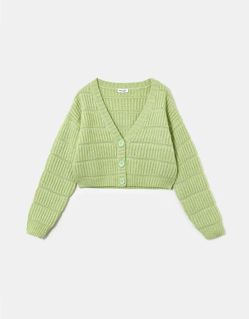 Tally Weijl - KNIT CROPPED CARDIGAN Tally Weijl - KNIT CROPPED CARDIGAN