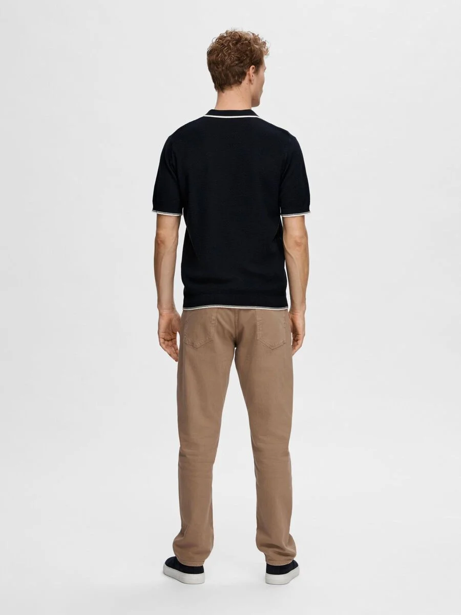 SELECTED MEN - SLHARLO SS KNIT OPEN POLO SELECTED MEN - SLHARLO SS KNIT OPEN POLO