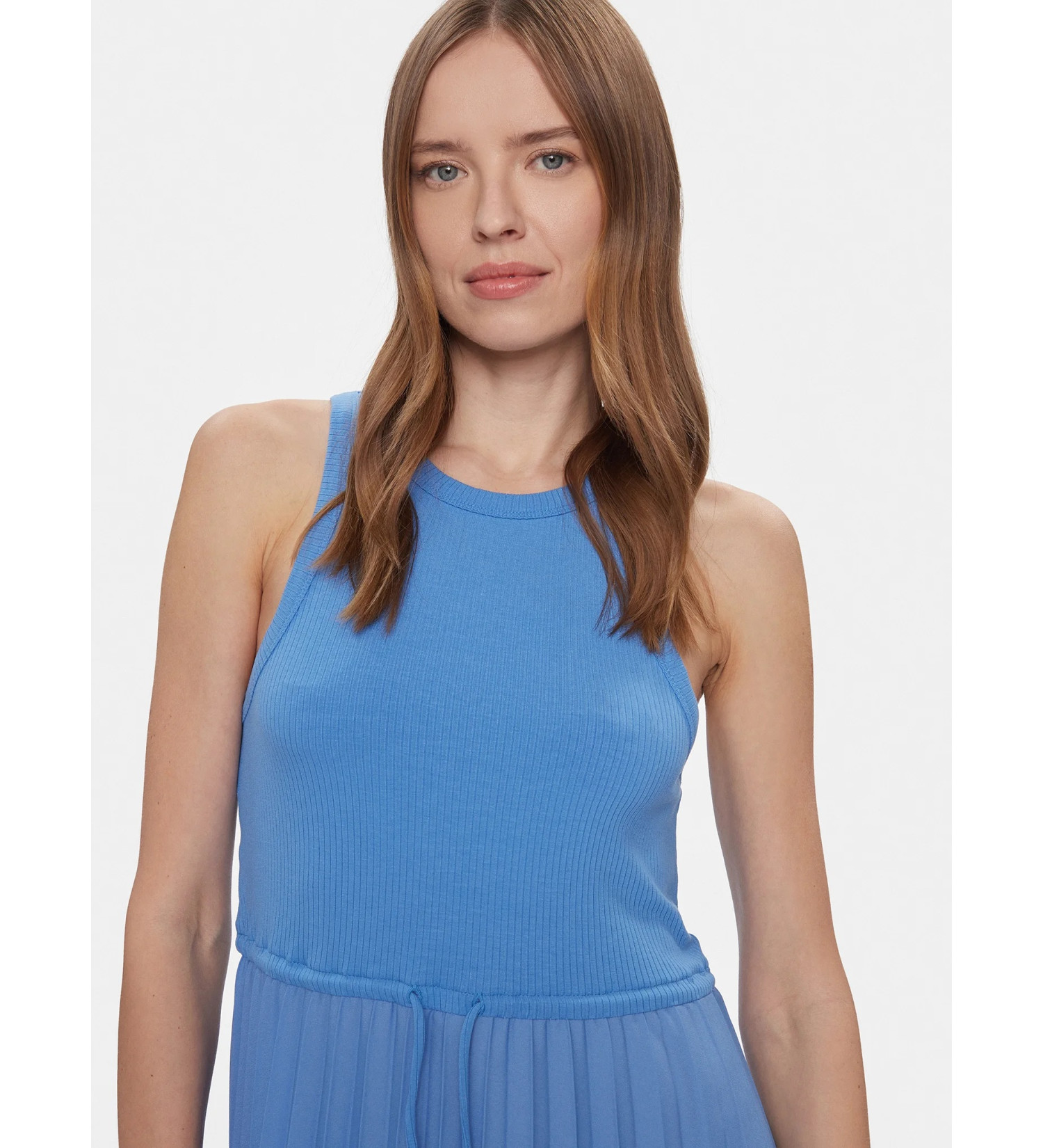 Tommy Hilfiger Rib Tank Pleated Dress Midi Ns ზომა Xxs 