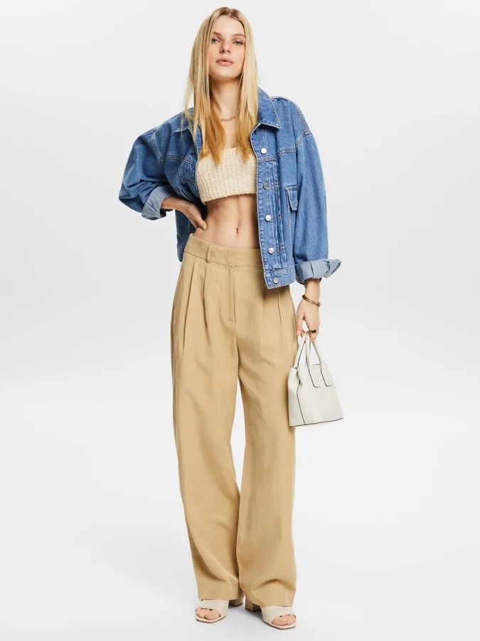 ESPRIT - Twill Wide Leg Pants 2