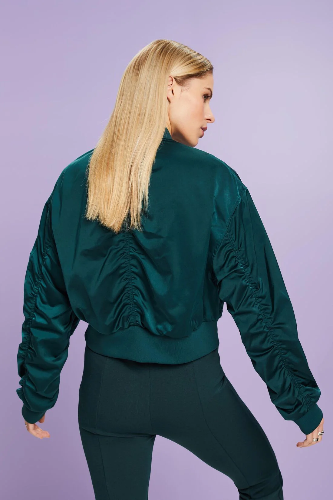 ESPRIT - Cropped Satin Bomber Jacket ESPRIT - Cropped Satin Bomber Jacket