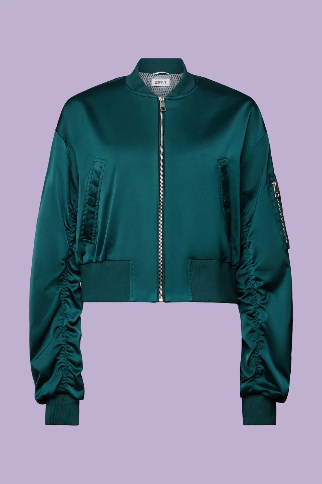 ESPRIT - Cropped Satin Bomber Jacket ESPRIT - Cropped Satin Bomber Jacket
