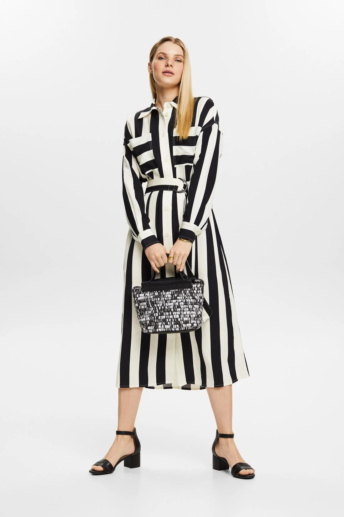 ESPRIT - Striped Belted Shirt Dress ESPRIT - Striped Belted Shirt Dress
