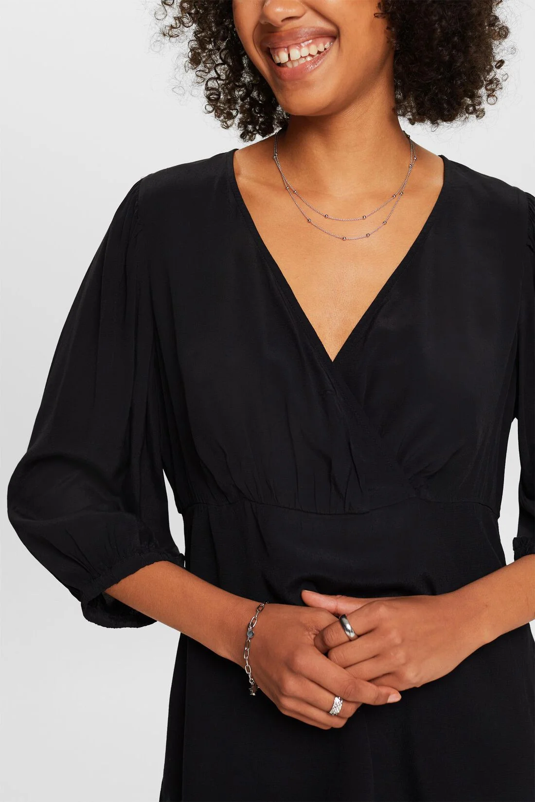 ESPRIT - Gathered Sleeve Crêpe Blouse ESPRIT - Gathered Sleeve Crêpe Blouse