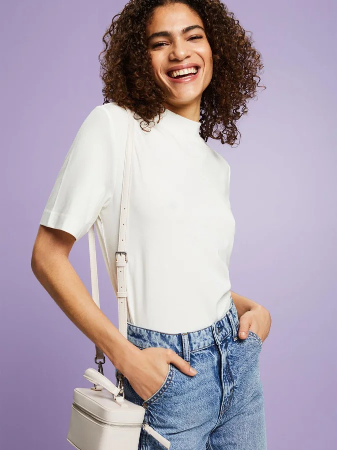 ESPRIT - Mock Neck Jersey...