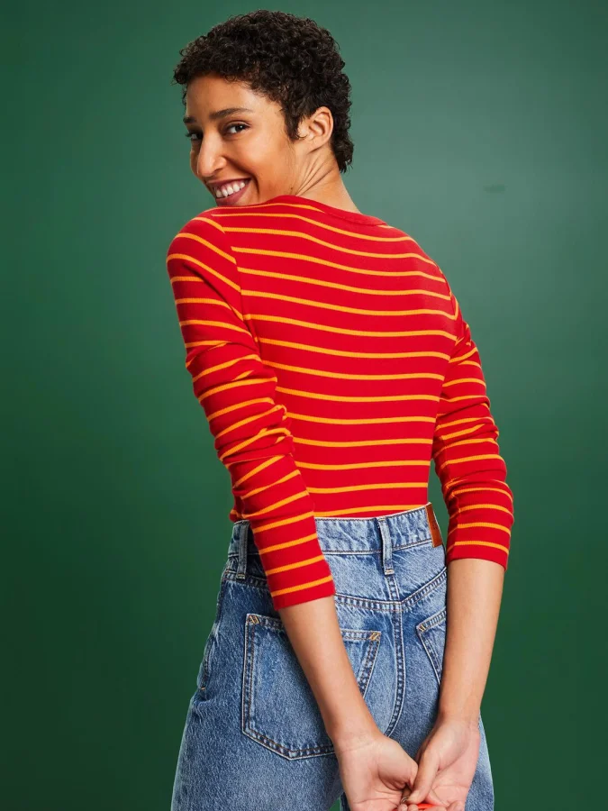 ESPRIT - Striped Rib-Knit Top 2