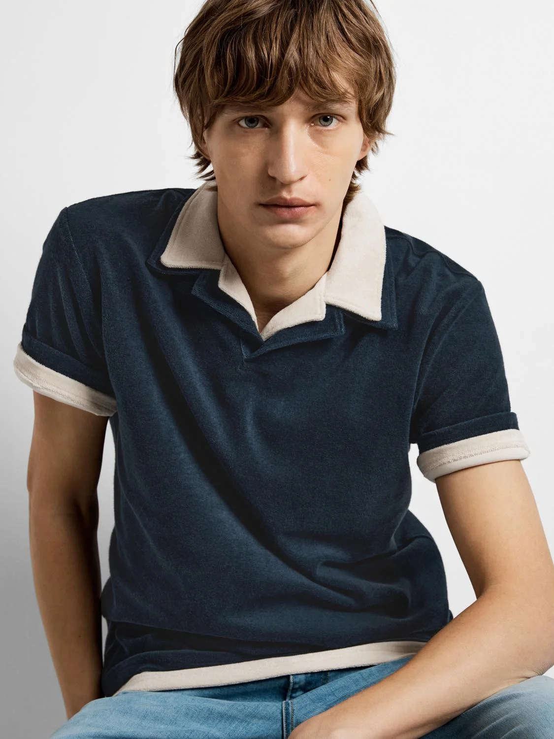 SELECTED MEN - SLHTALON TOWEL SS POLO SELECTED MEN - SLHTALON TOWEL SS POLO