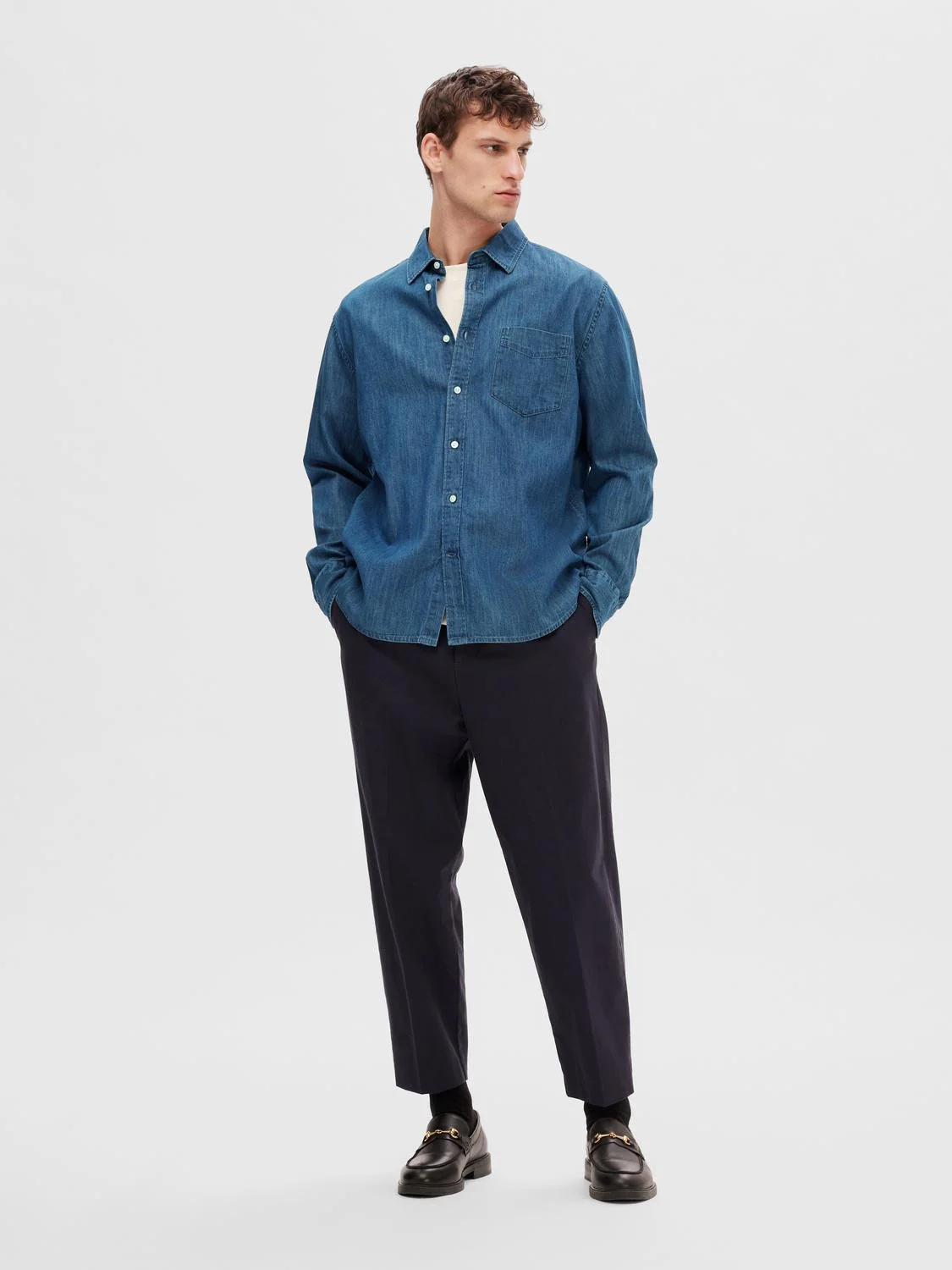 SELECTED MEN - SLHREG-TOM SHIRT LS DENIM SELECTED MEN - SLHREG-TOM SHIRT LS DENIM