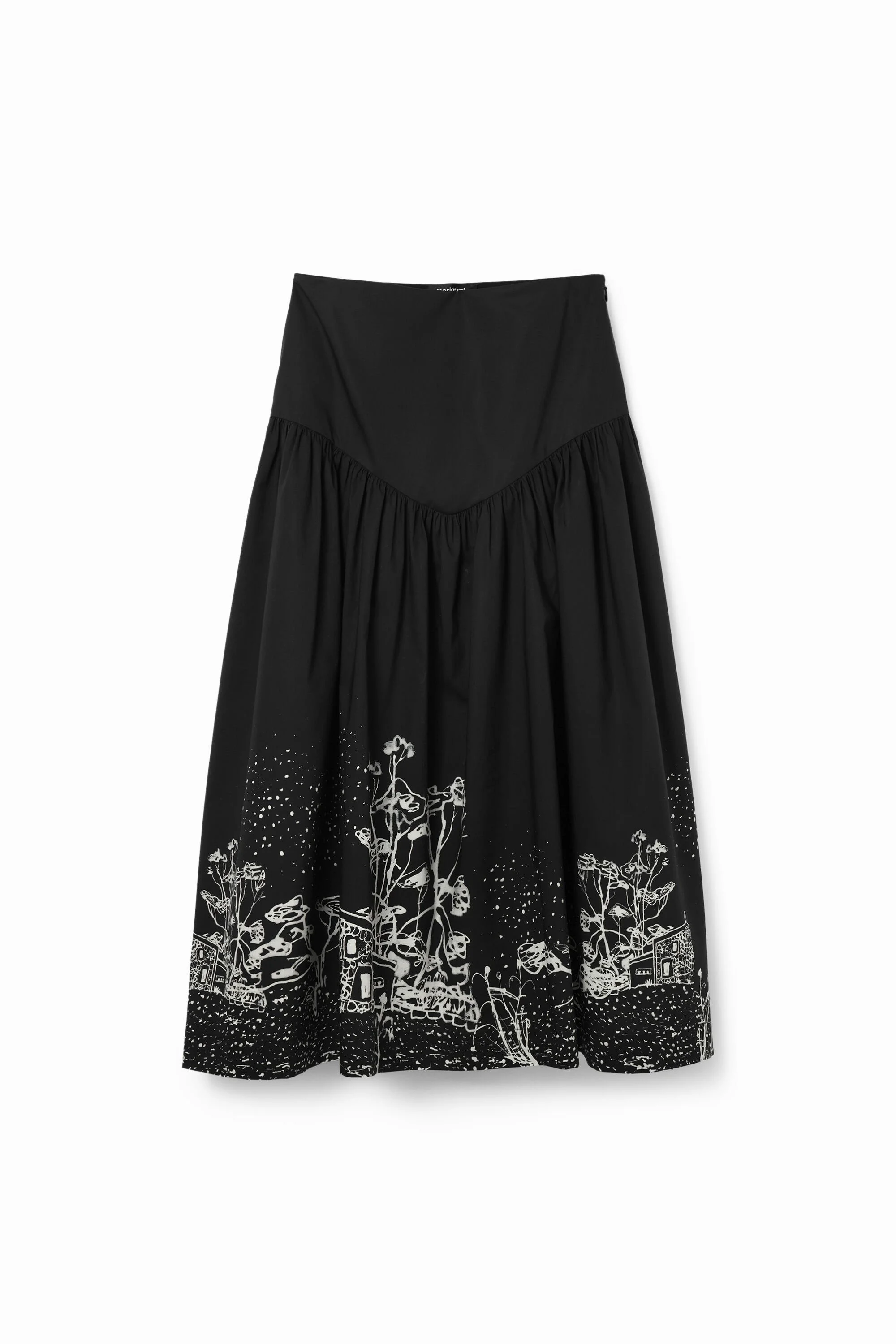 DESIGUAL - Poplin landscape midi skirt DESIGUAL - Poplin landscape midi skirt