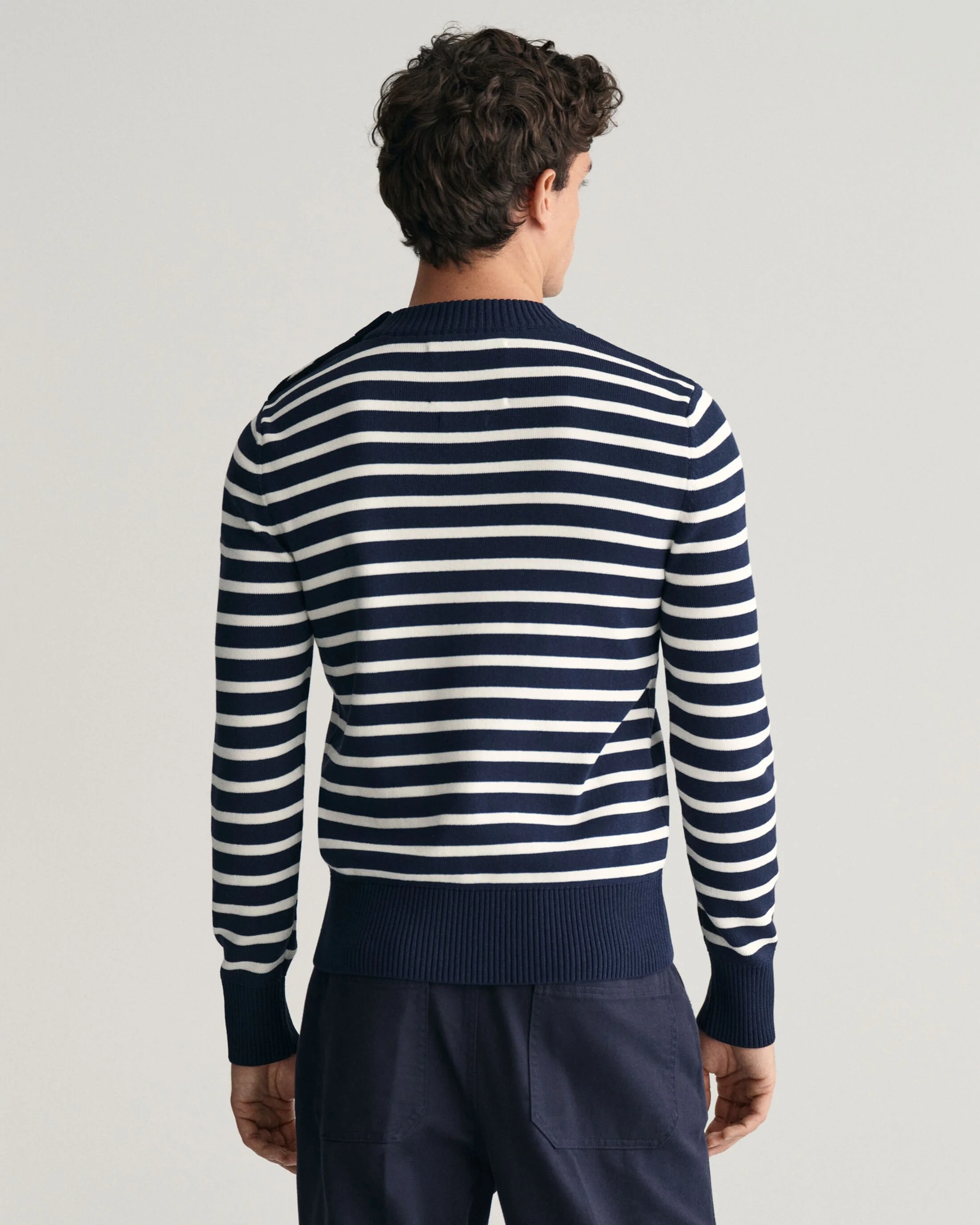 Gant - BRETON STRIPED BUTTONED C-NECK Gant - BRETON STRIPED BUTTONED C-NECK