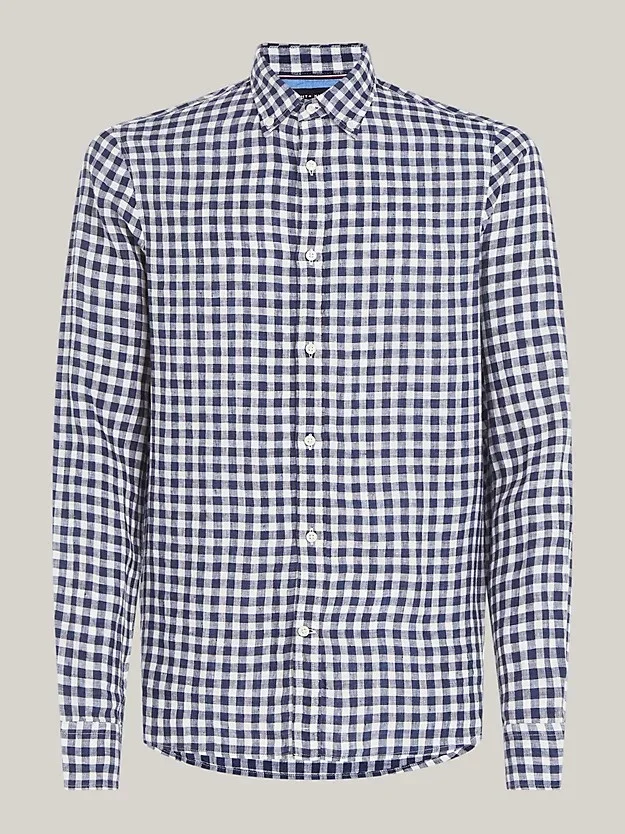 Tommy Hilfiger - LINEN GINGHAM SF SHIRT Tommy Hilfiger - LINEN GINGHAM SF SHIRT