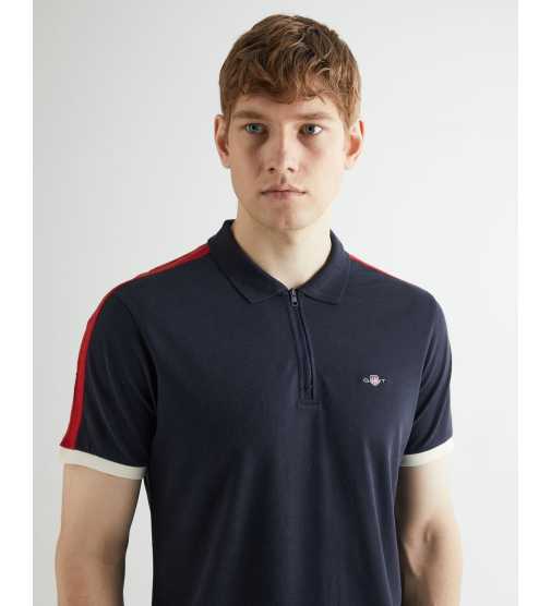 Gant - COLOR-BLOCK HALF ZIP PIQUE POLO Size S