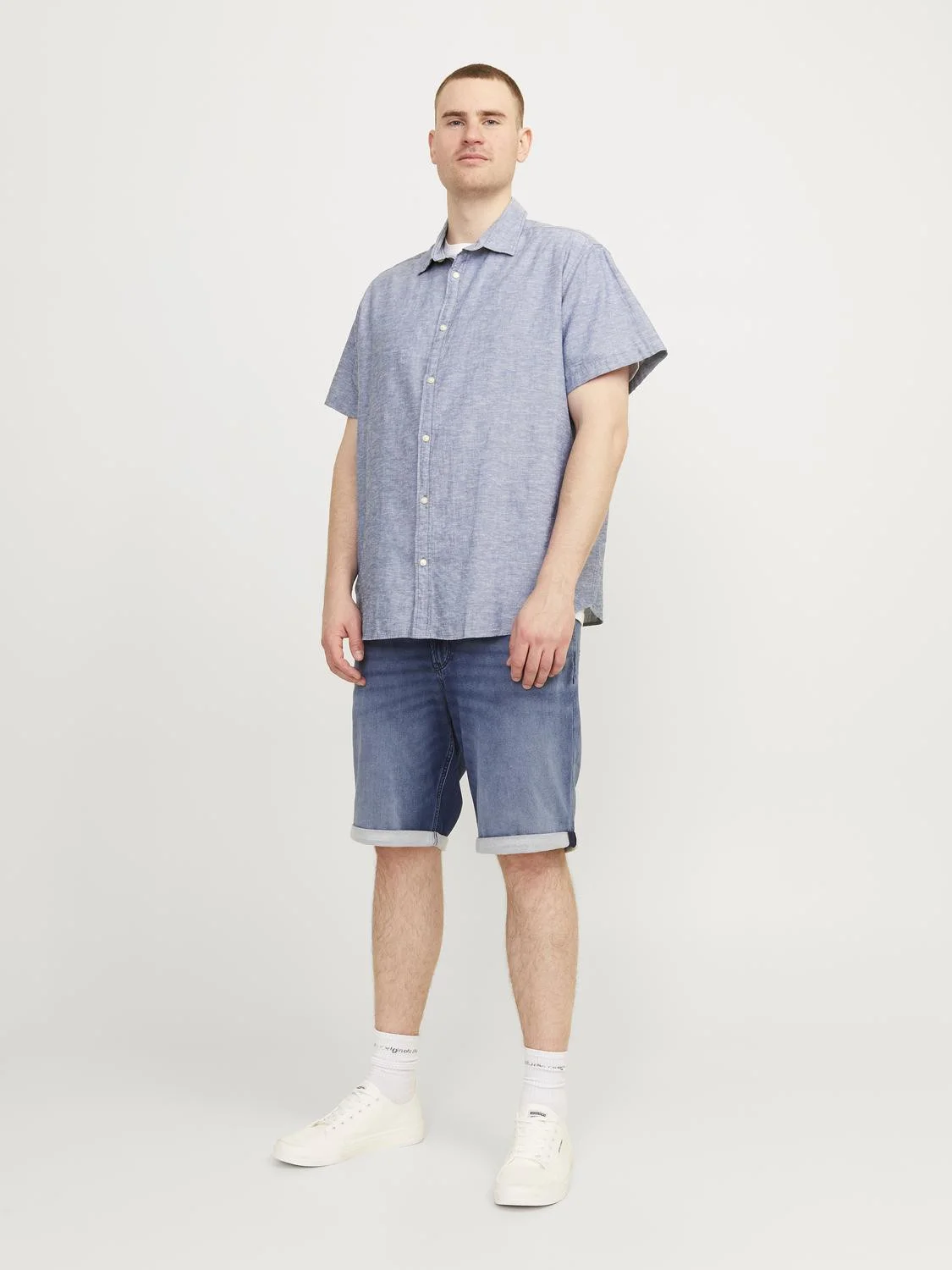 Jack & Jones - JJELINEN SHIRT SS SN PLS Jack & Jones - JJELINEN SHIRT SS SN PLS