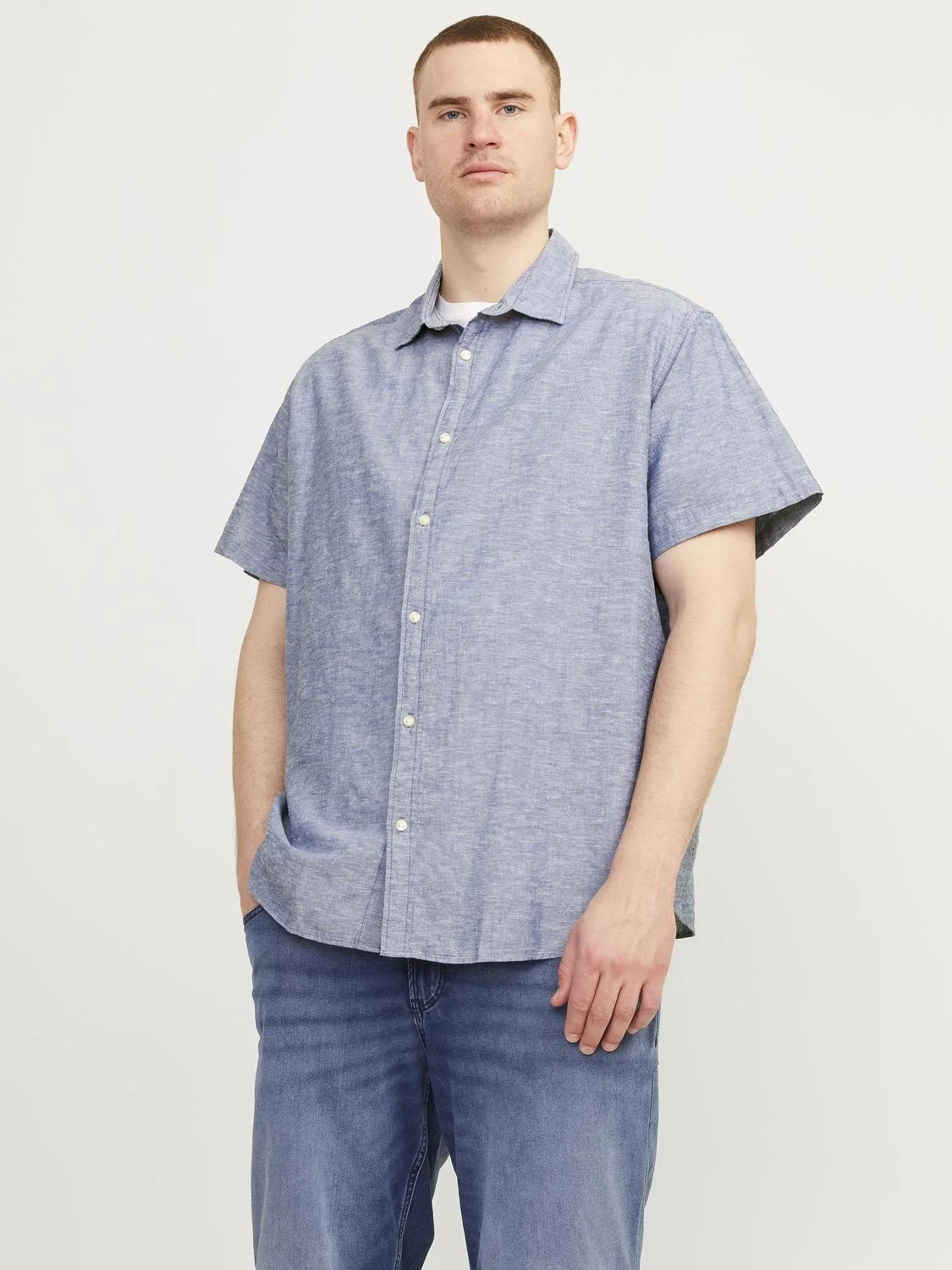 Jack & Jones - JJELINEN SHIRT SS SN PLS Jack & Jones - JJELINEN SHIRT SS SN PLS