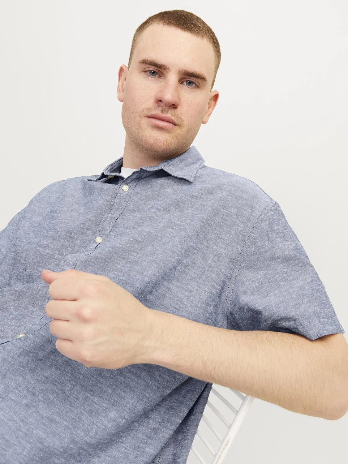 Jack & Jones - JJELINEN SHIRT SS SN PLS Jack & Jones - JJELINEN SHIRT SS SN PLS