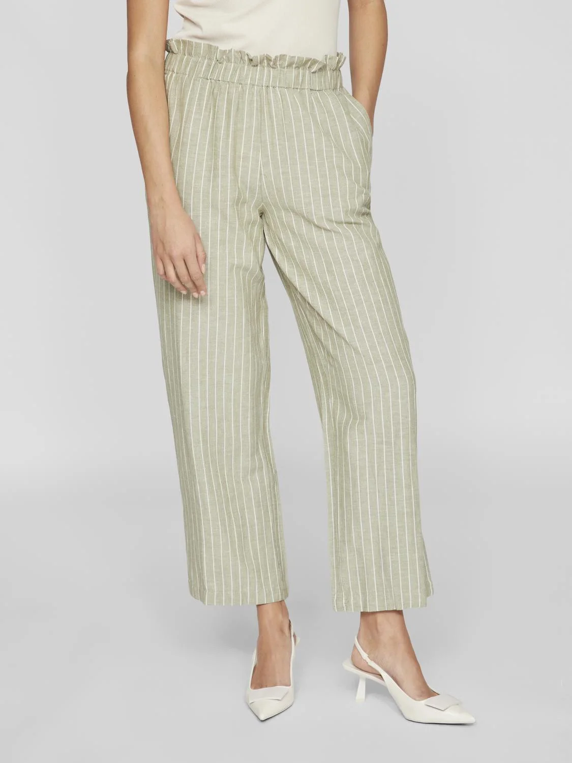 VILA - VIPRISILLA STRIPED H/W PANTS VILA - VIPRISILLA STRIPED H/W PANTS