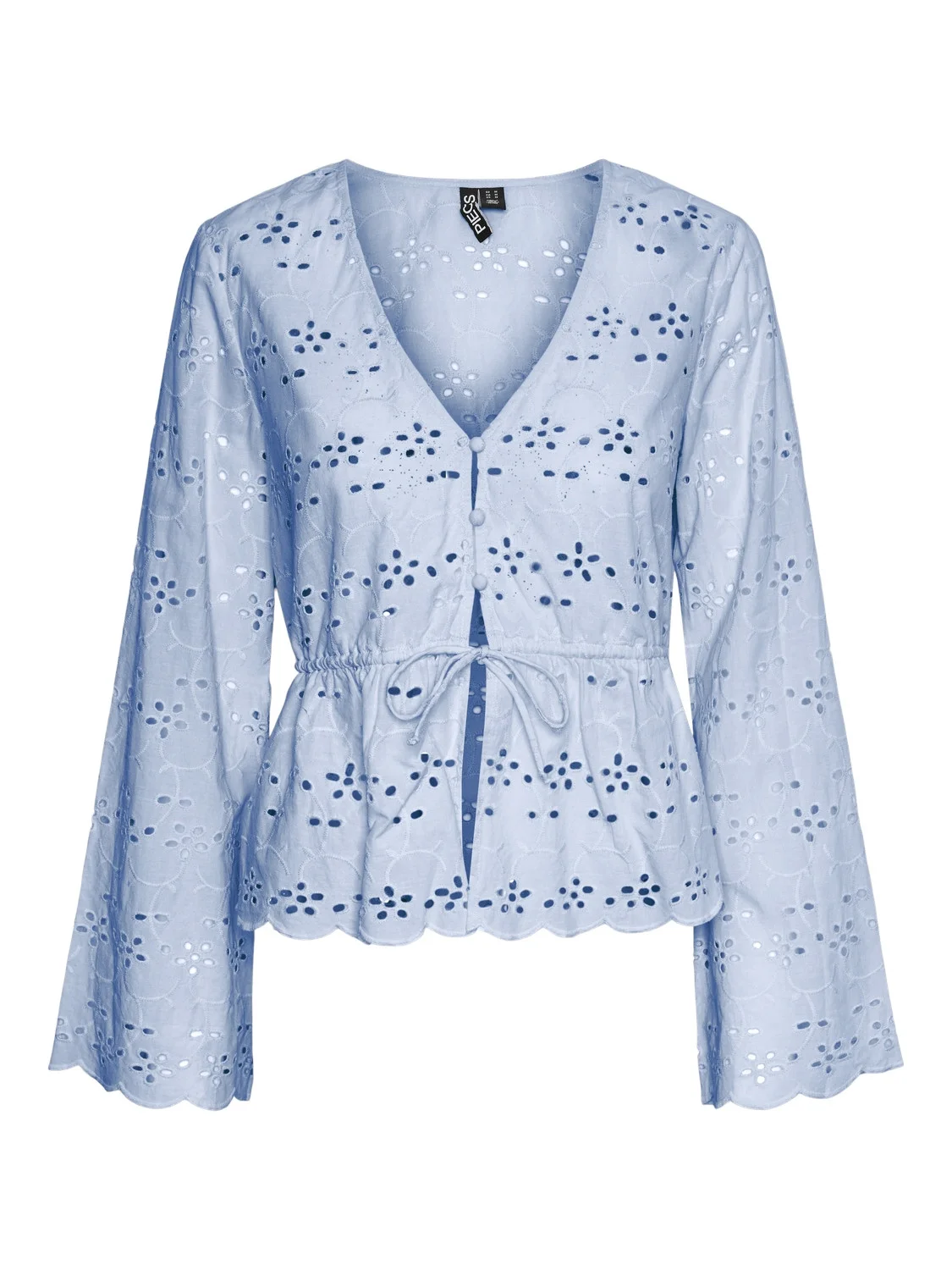 Pieces - PCARMORINE LS EMBRODERI TIE TOP Pieces - PCARMORINE LS EMBRODERI TIE TOP