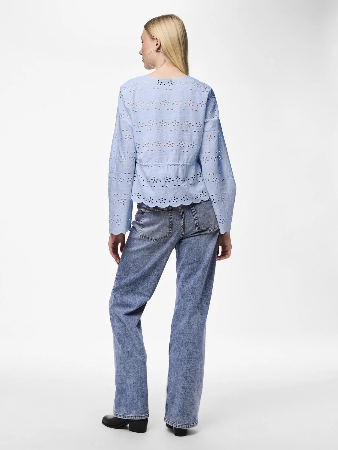 Pieces - PCARMORINE LS EMBRODERI TIE TOP Pieces - PCARMORINE LS EMBRODERI TIE TOP