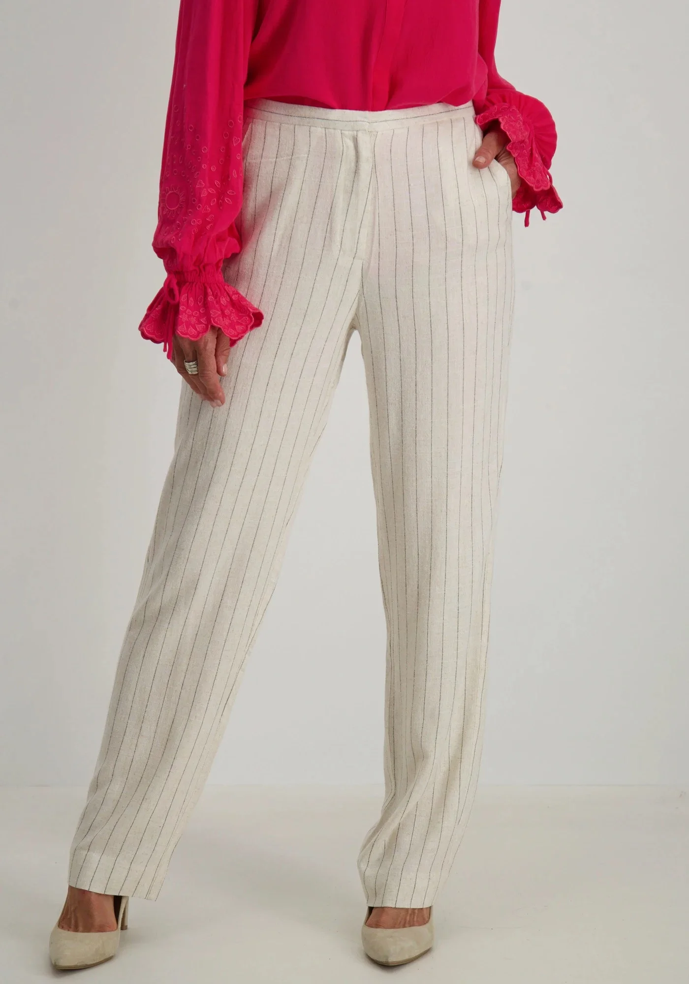 ONLY - ONLDOLA HW PINSTR LINEN BL STR... ONLY - ONLDOLA HW PINSTR LINEN BL STR...