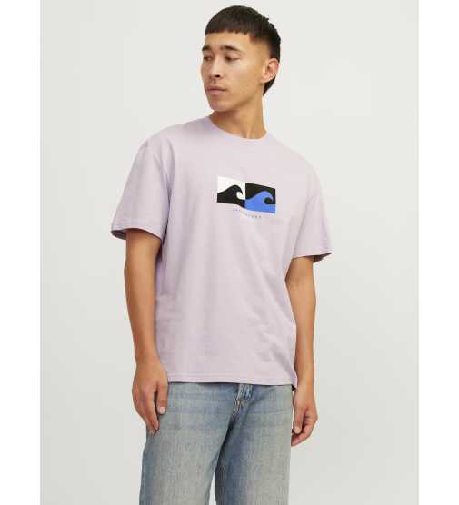 JACK & JONES Maglietta Uomo Jorvarenna Branding - Girocollo A Manica Corta, Cotone Comfort, Taglio Normale