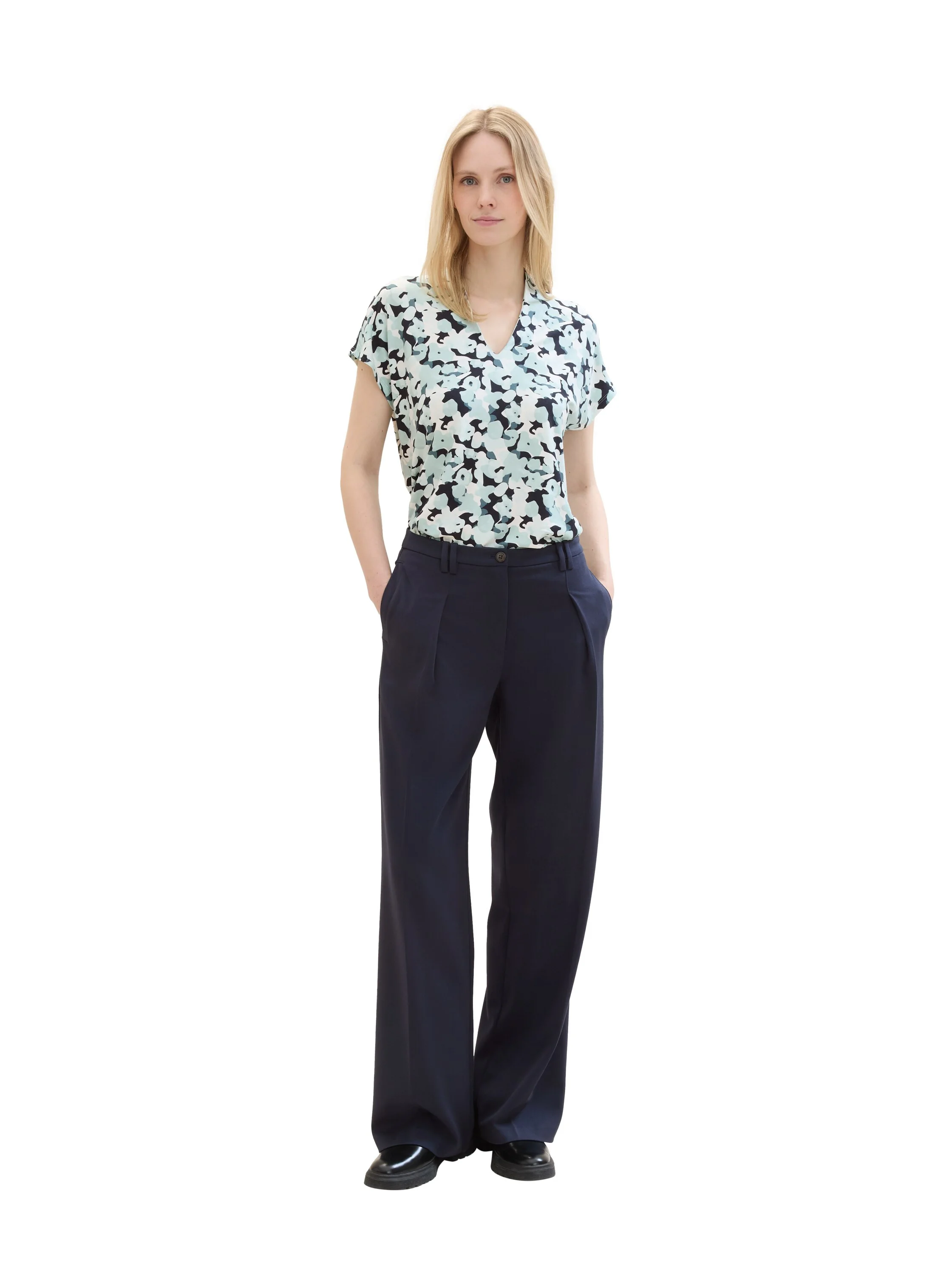 Tom Tailor - T-SHIRT CREPE V-NECK Tom Tailor - T-SHIRT CREPE V-NECK
