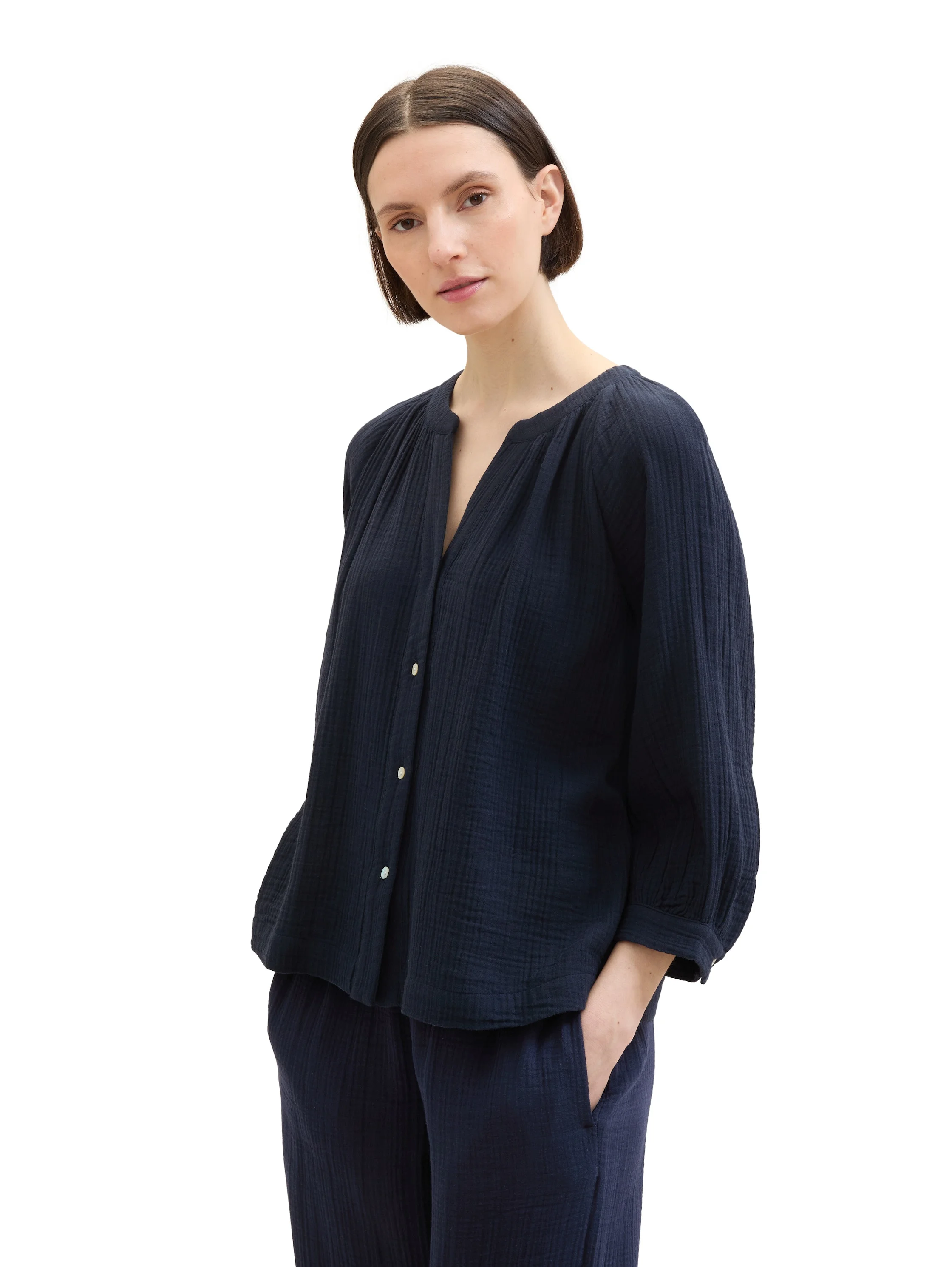 Tom Tailor - CRINKLE STRUCTURE BLOUSE Tom Tailor - CRINKLE STRUCTURE BLOUSE
