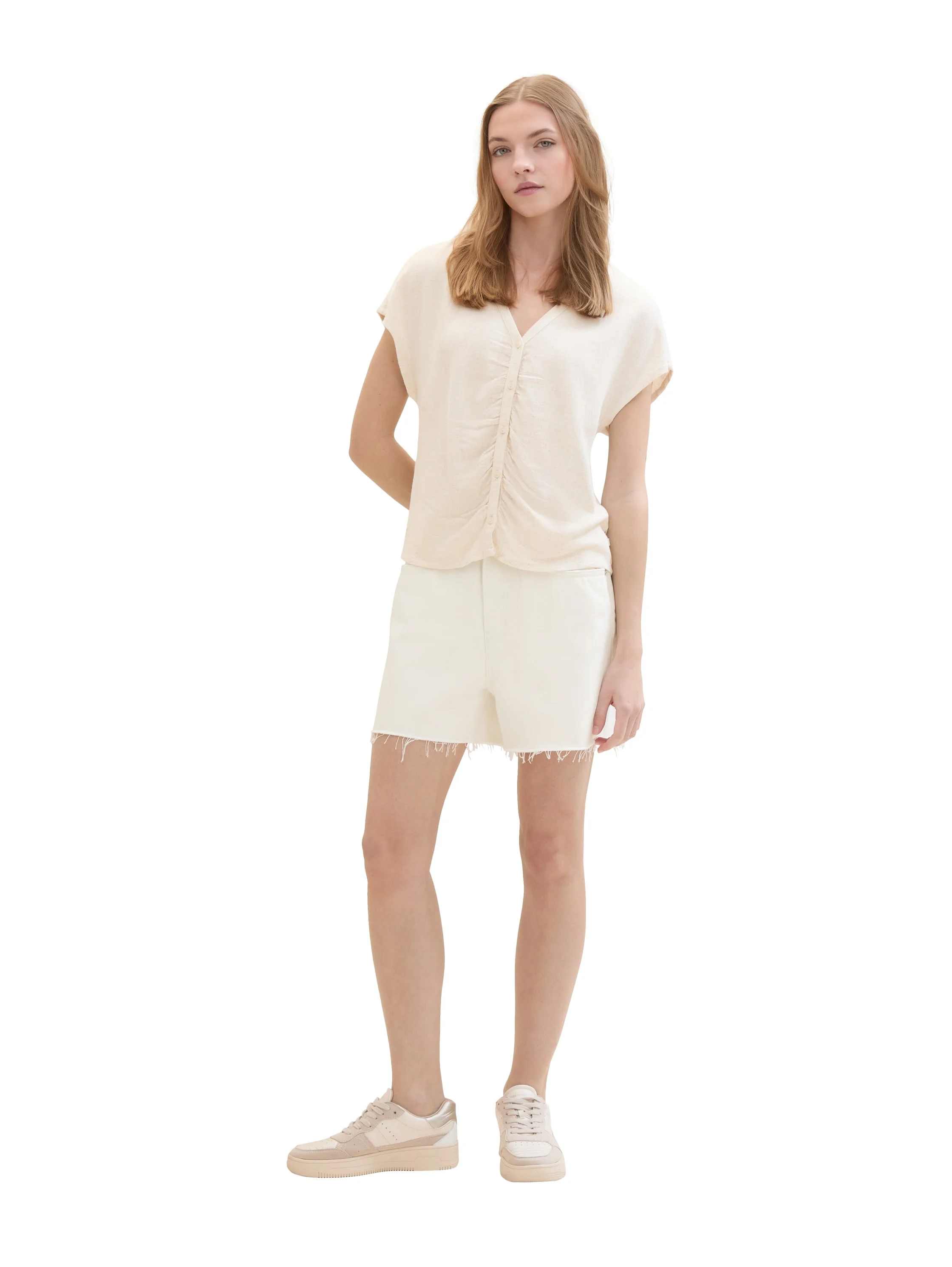 Tom Tailor - V-NECK BLOUSE WITH BUTTONS Tom Tailor - V-NECK BLOUSE WITH BUTTONS