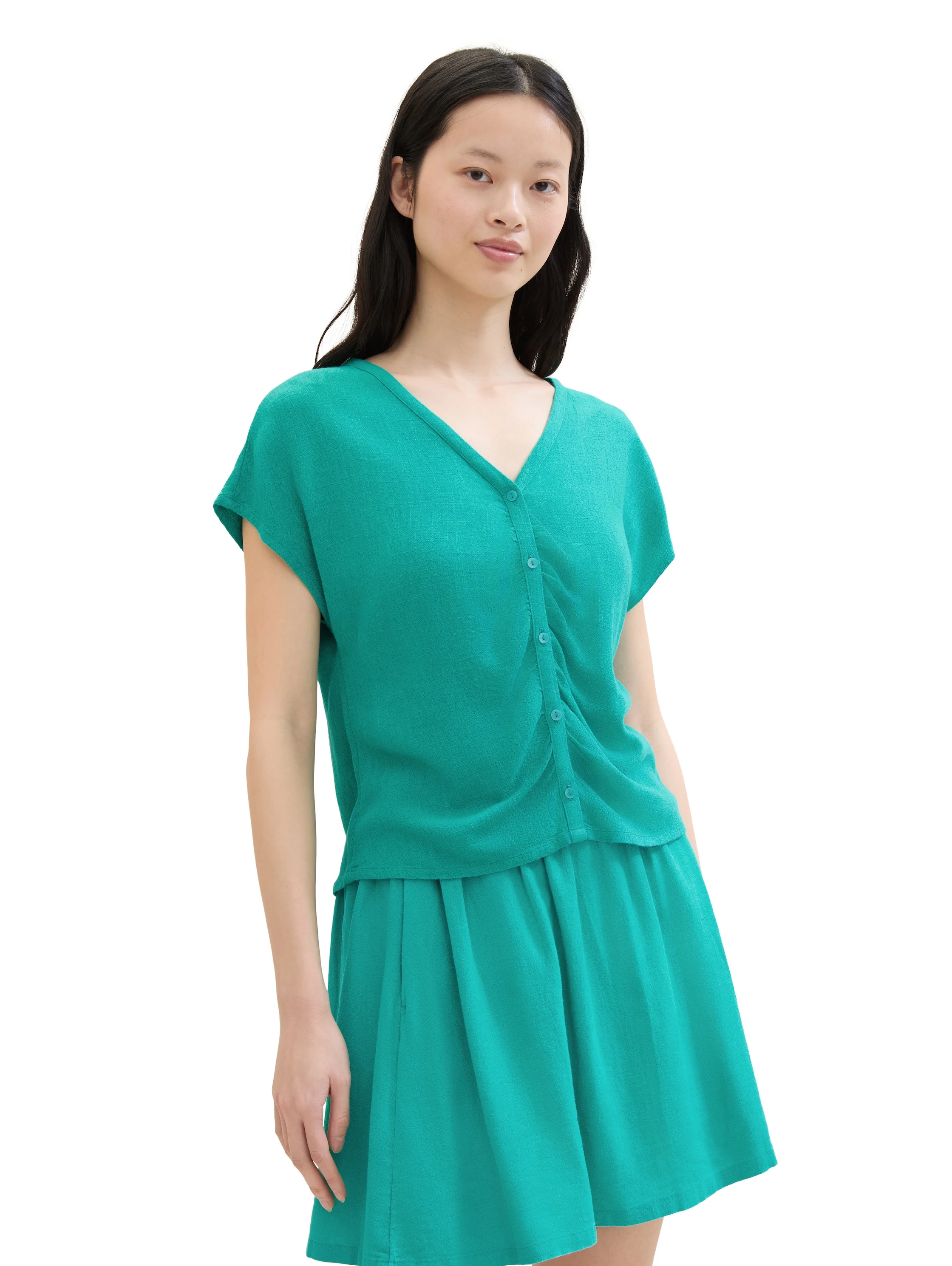Tom Tailor - V-NECK BLOUSE WITH BUTTONS Tom Tailor - V-NECK BLOUSE WITH BUTTONS