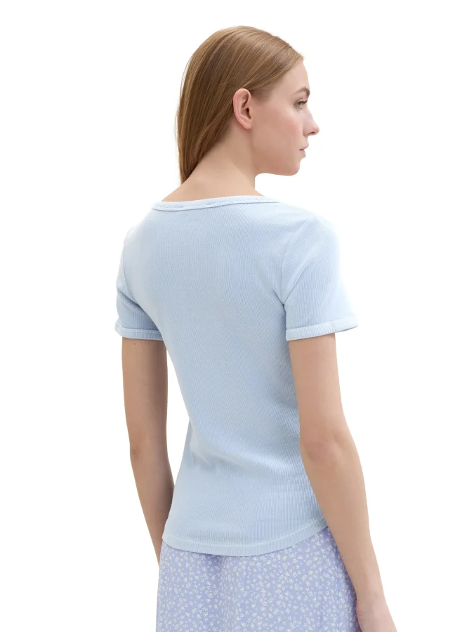 Tom Tailor - DYED RIB T-SHIRT 2