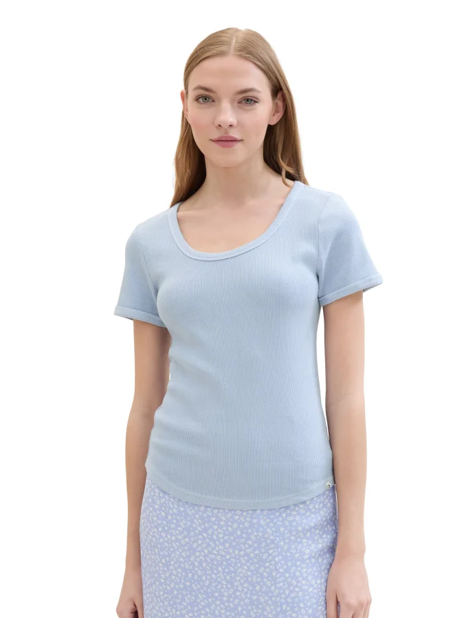 Tom Tailor - DYED RIB T-SHIRT