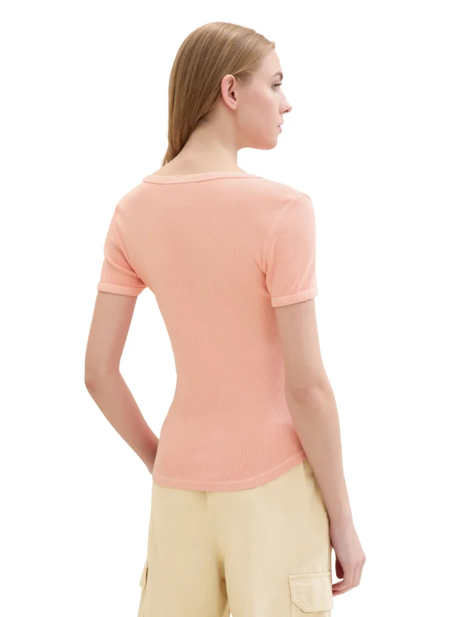 Tom Tailor - DYED RIB T-SHIRT 2