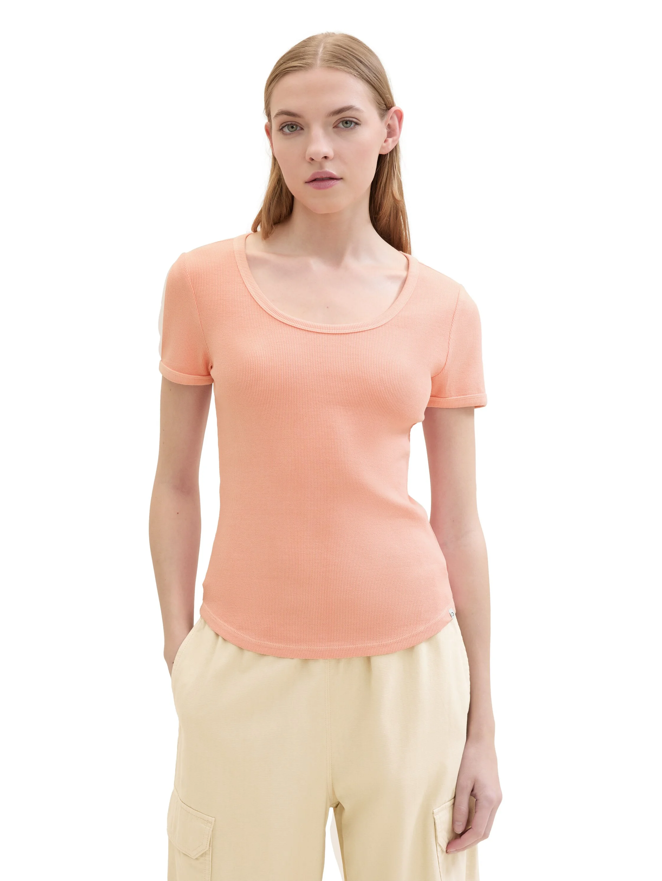 Tom Tailor - DYED RIB T-SHIRT Tom Tailor - DYED RIB T-SHIRT