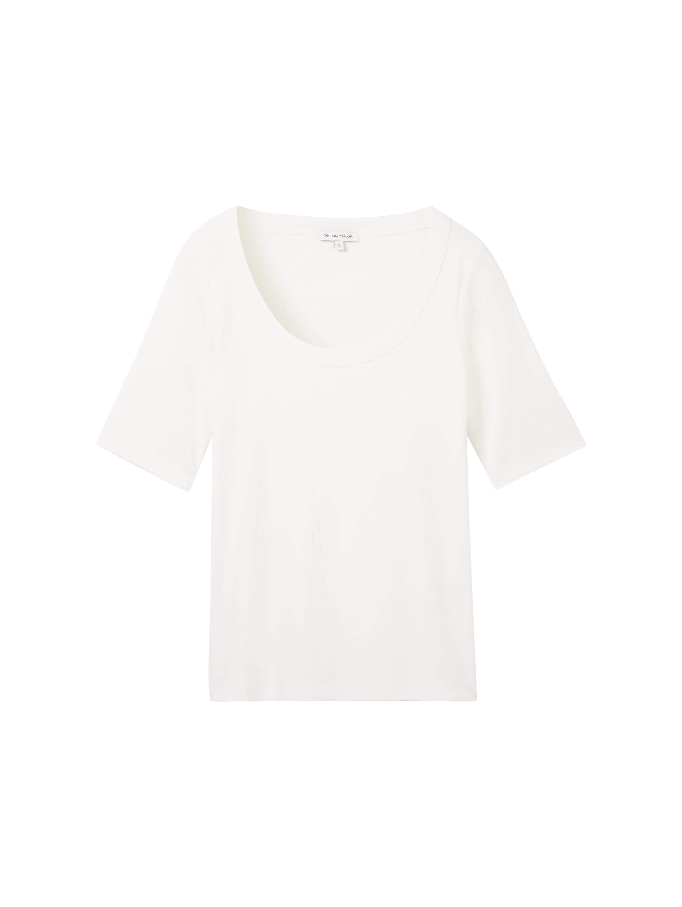 Tom Tailor - T-SHIRT RIB WIDE CREW NECK Tom Tailor - T-SHIRT RIB WIDE CREW NECK