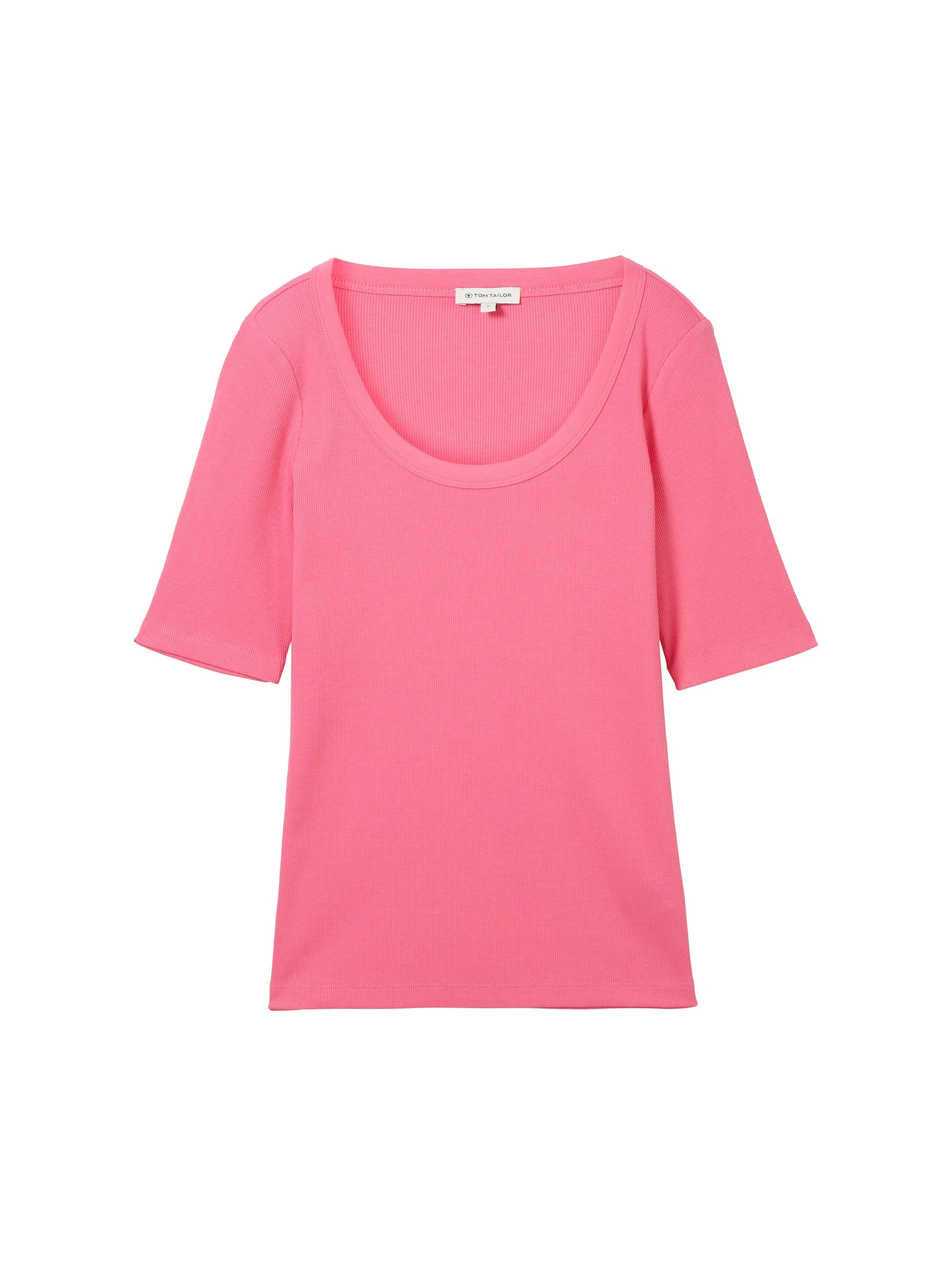 Tom Tailor - T-SHIRT RIB WIDE CREW NECK Tom Tailor - T-SHIRT RIB WIDE CREW NECK