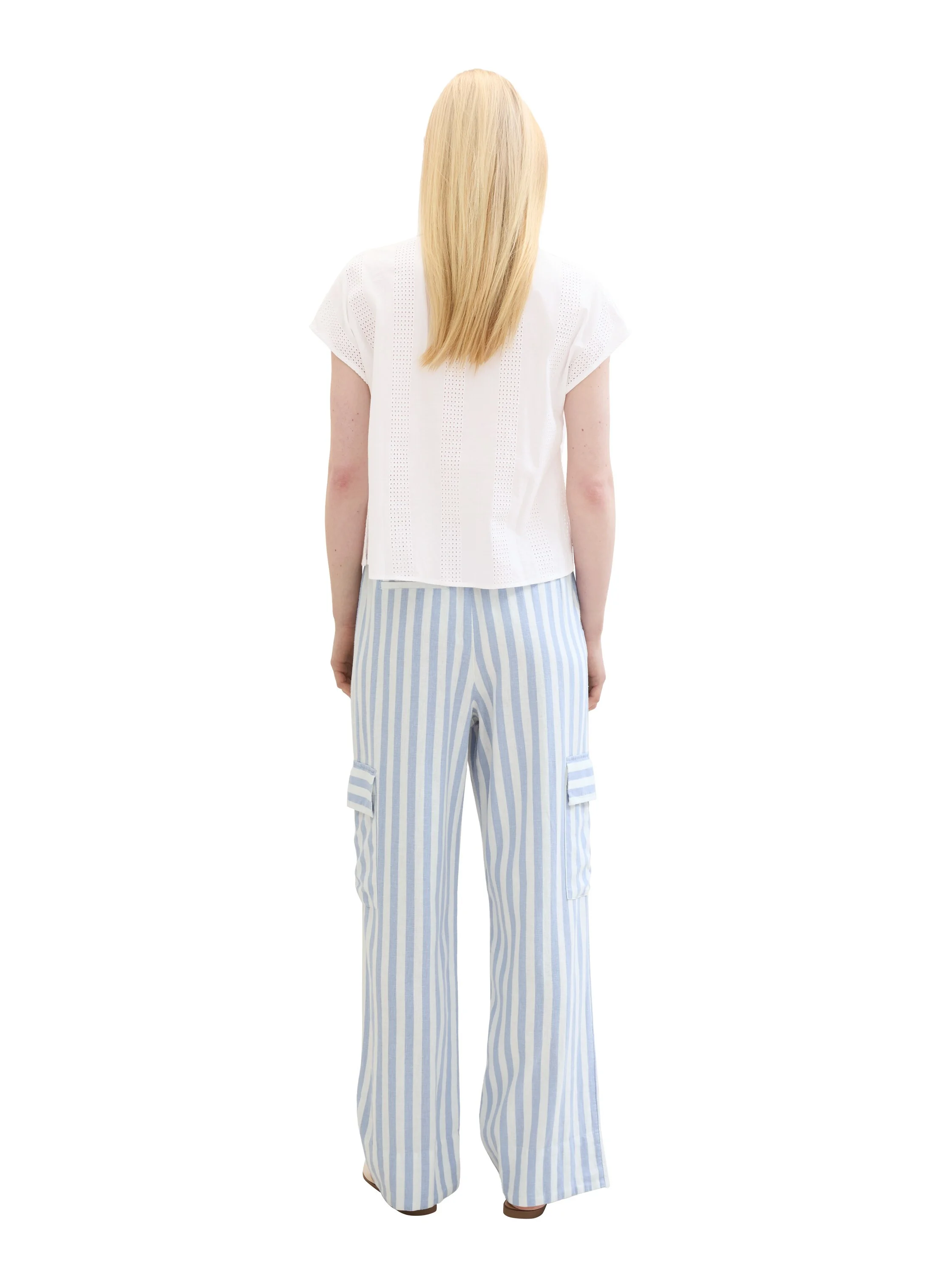 Tom Tailor - STRIPED LINEN PANTS Tom Tailor - STRIPED LINEN PANTS