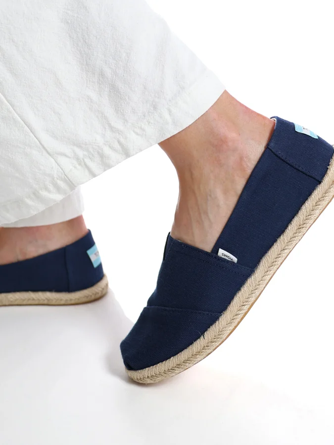 TOMS - NVY REC COT SLUB WOV...
