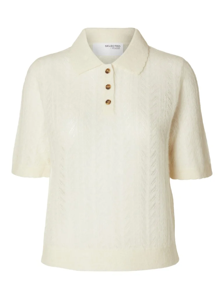 SELECTED WOMEN - SLFRIA SS COLLAR KNIT SELECTED WOMEN - SLFRIA SS COLLAR KNIT